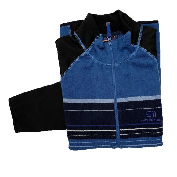 State Of Elevenate E11 Men’s Full Zip 100% Merino Wool Sweater Jacket Size L - Picture 1 of 16